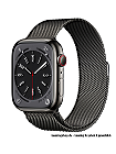 Apple Watch Series 8 GPS + Cellular leasen, 41 mm oder 45 mm Edelstahlgehäuse Graphit, Milanaise Armband Graphit